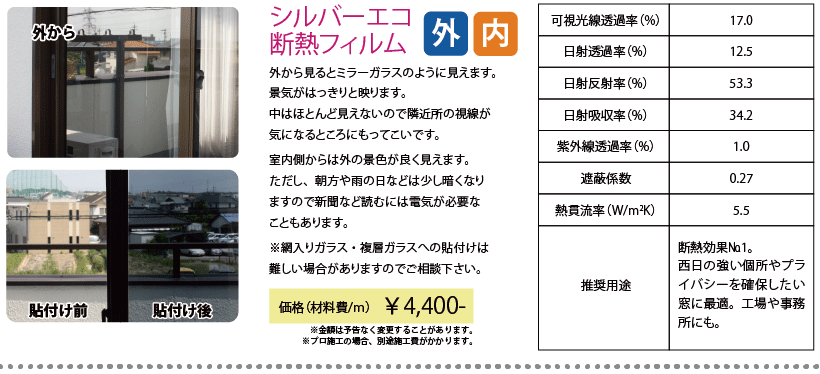 シルバーエコ断熱フィルム
